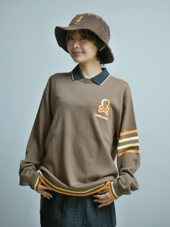 Quadro Silky Wool Sweater | MEN / BROWN