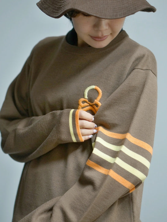 Quadro Silky Wool Sweater | MEN / BROWN