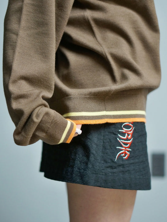 Quadro Silky Wool Sweater | MEN / BROWN