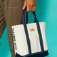 SVKS6017［サルベージパブリックコレパ］ジャカードカートバッグ / Macadamia×Navy