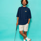 SVKS6018［サルベージパブリックコレパ］3.6パイルモックネック S/S（DH Leather patch）/ NAVY