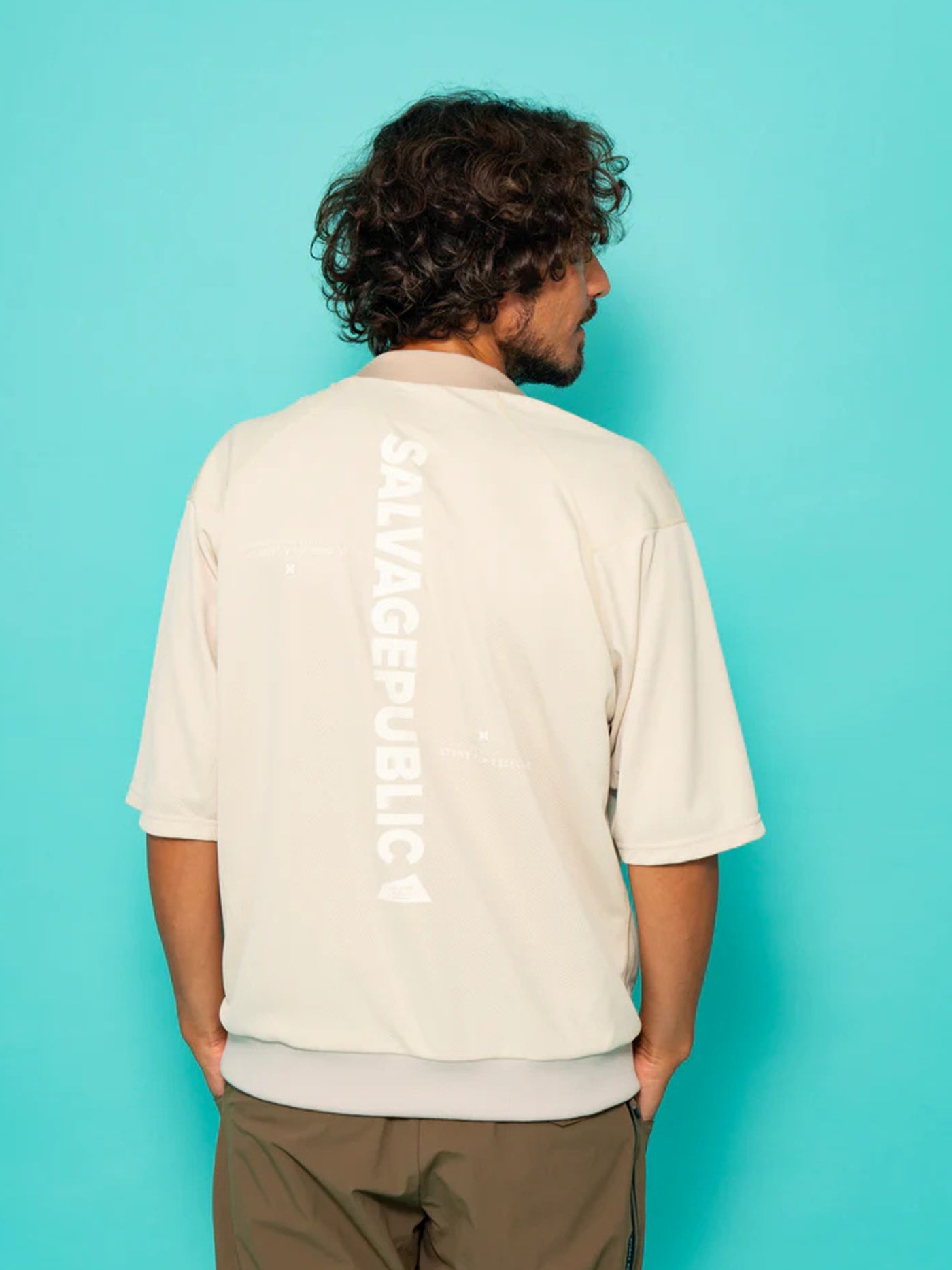 SVKS6020［サルベージパブリックコレパ］JQリブモックネック S/S(EXELLENCE) / BEIGE