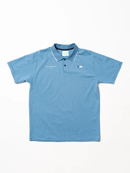 SVKS6015［サルベージパブリックコレパ］フナカイサーフポロ S/S（I♡DH） / Ocean Blue