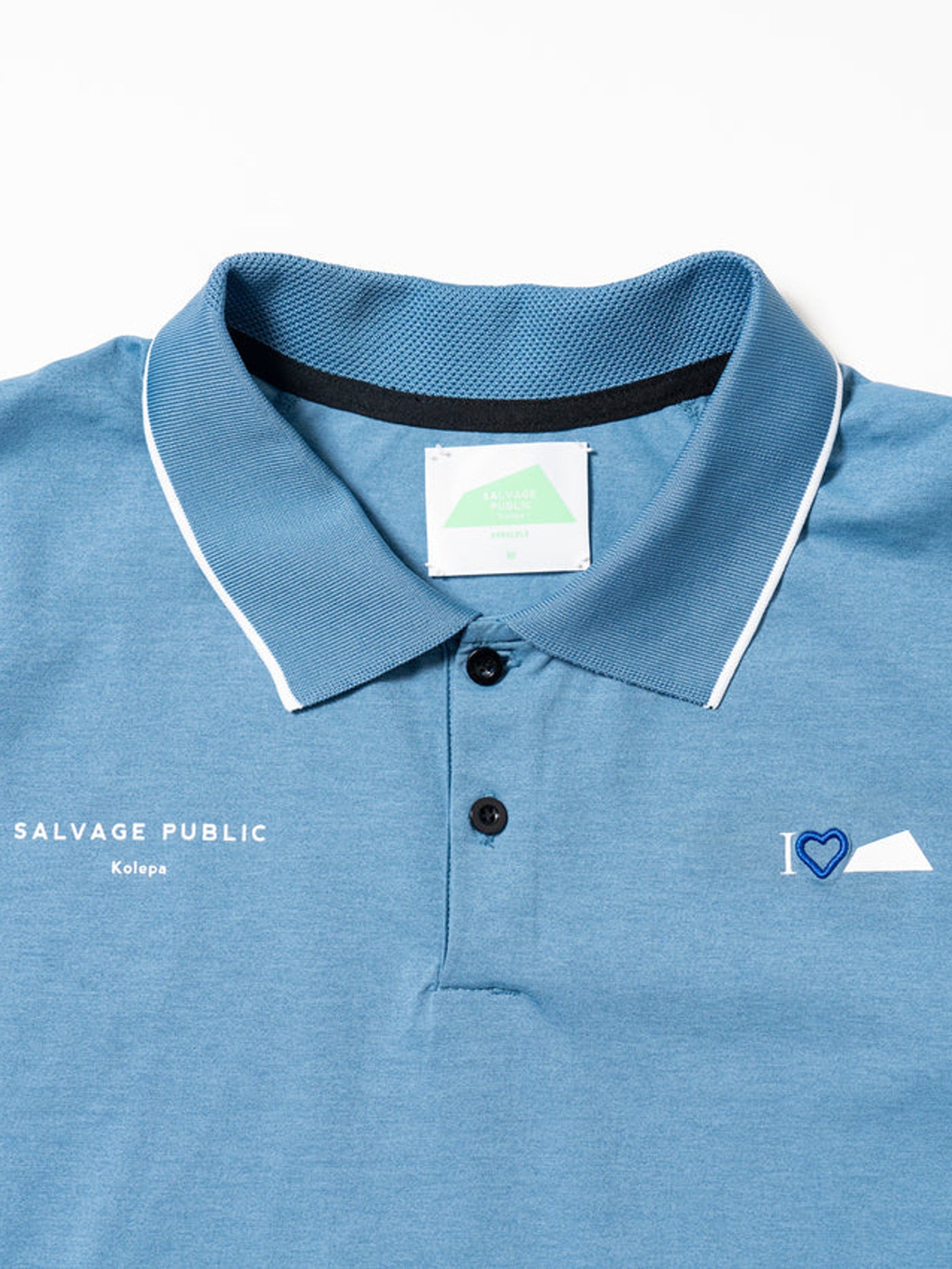 SVKS6015［サルベージパブリックコレパ］フナカイサーフポロ S/S（I♡DH） / Ocean Blue