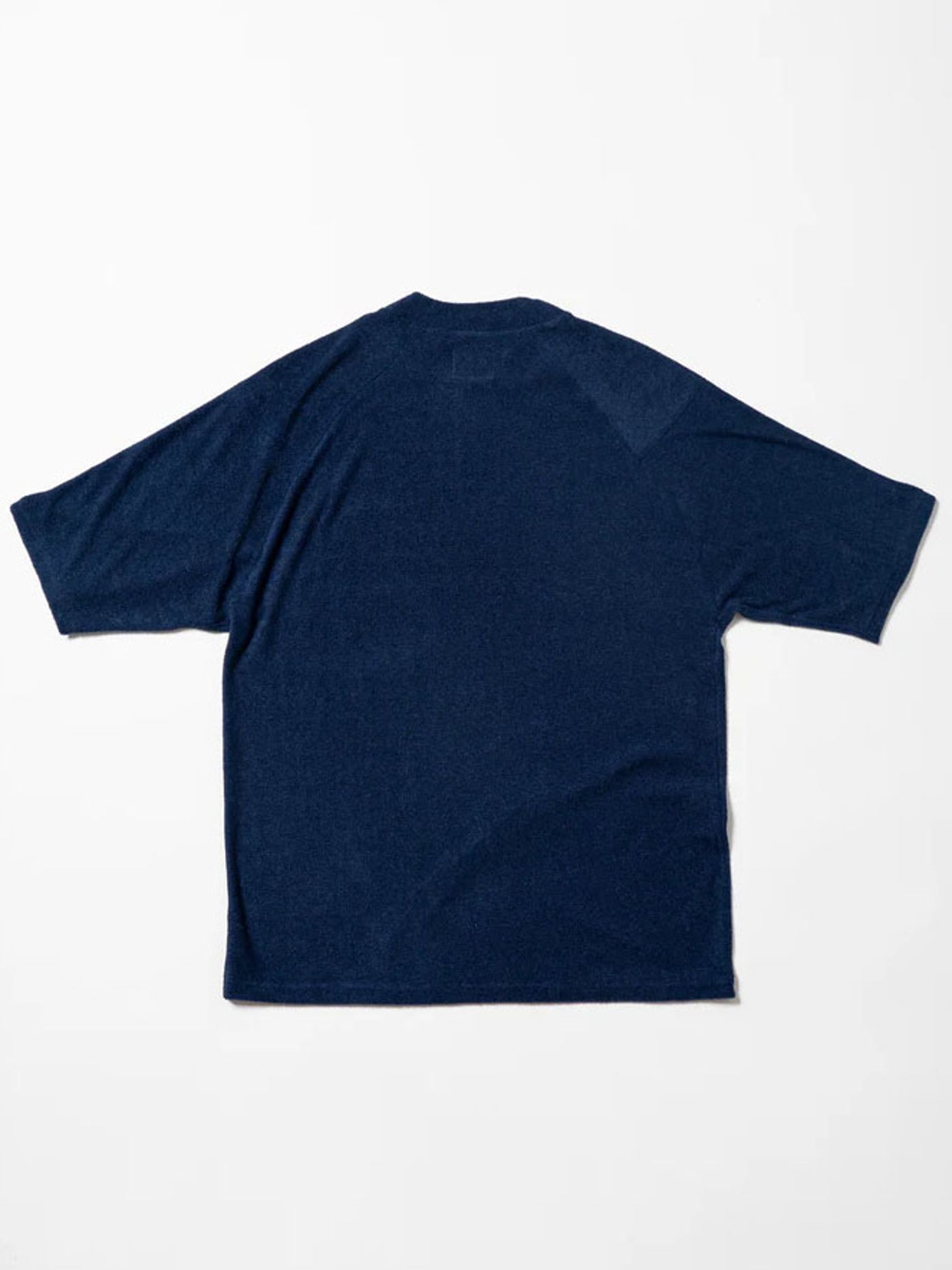 SVKS6018［サルベージパブリックコレパ］3.6パイルモックネック S/S（DH Leather patch）/ NAVY