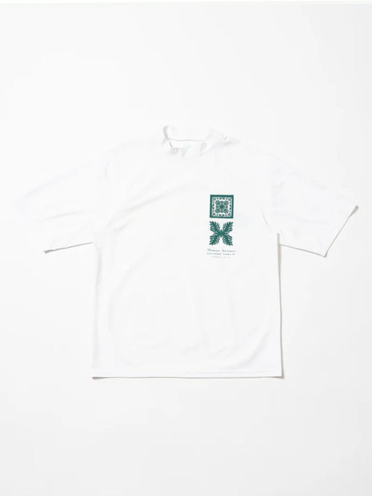 SVKS6022［サルベージパブリックコレパ］サーフモックネック S/S(Nalu＆Turf) / WHITE