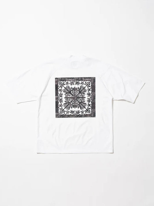 SVKS6023［サルベージパブリックコレパ］サーフモックネック S/S(TI LEAF Paisley) / WHITE