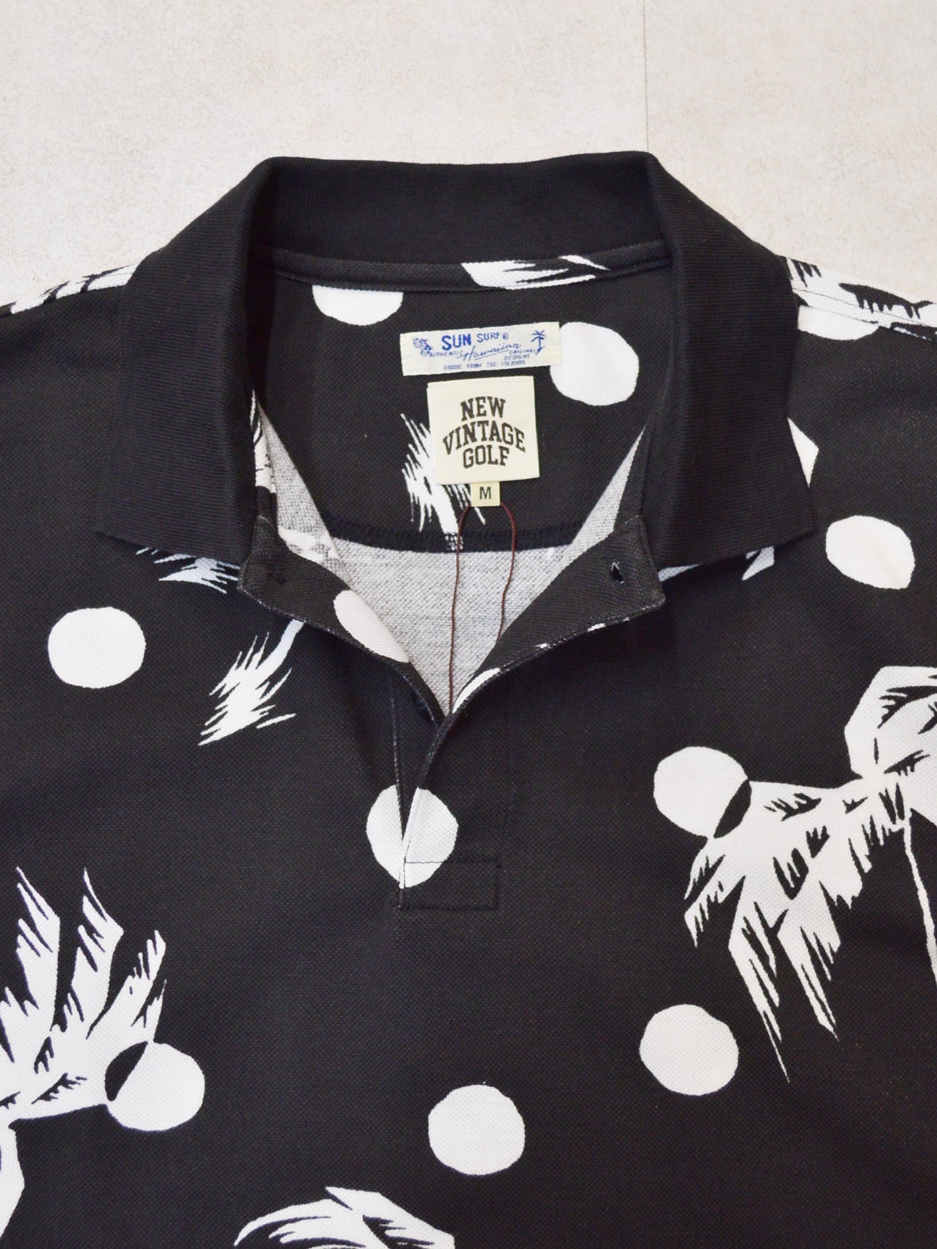 NVG×SUNSURF Moon Palm Tree Polo (BLACK)