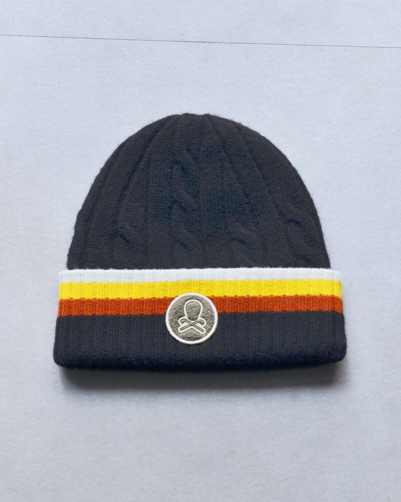 Ever Striped Cable Knit Beanie | MEN and WOMEN / BLACK