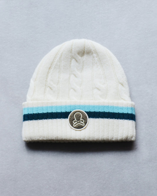 Ever Striped Cable Knit Beanie | MEN and WOMEN / WHITE