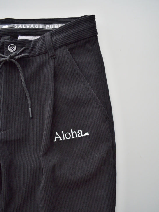 SVKA4026［サルベージパブリックコレパ］ウカコーデュロイトラウザーズ / BLACK
