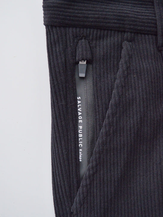 SVKA4026［サルベージパブリックコレパ］ウカコーデュロイトラウザーズ / BLACK