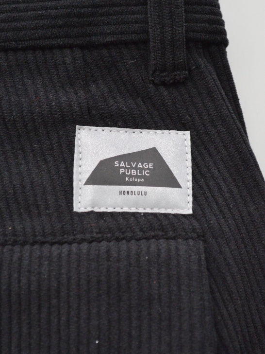 SVKA4026［サルベージパブリックコレパ］ウカコーデュロイトラウザーズ / BLACK