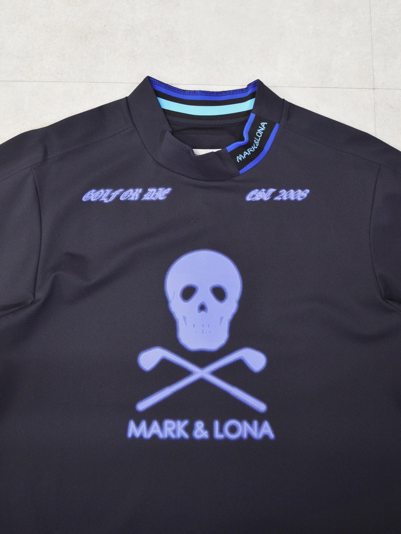 Icon Skull Stretch Nylon Piqué Mock | MEN / NAVY