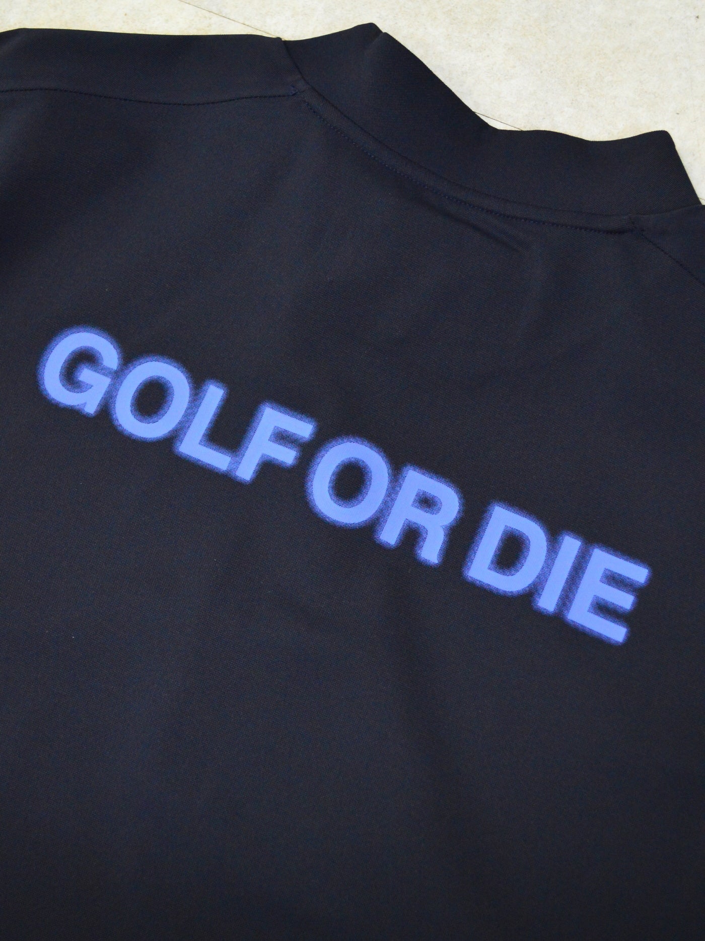 Icon Skull Stretch Nylon Piqué Mock | MEN / NAVY