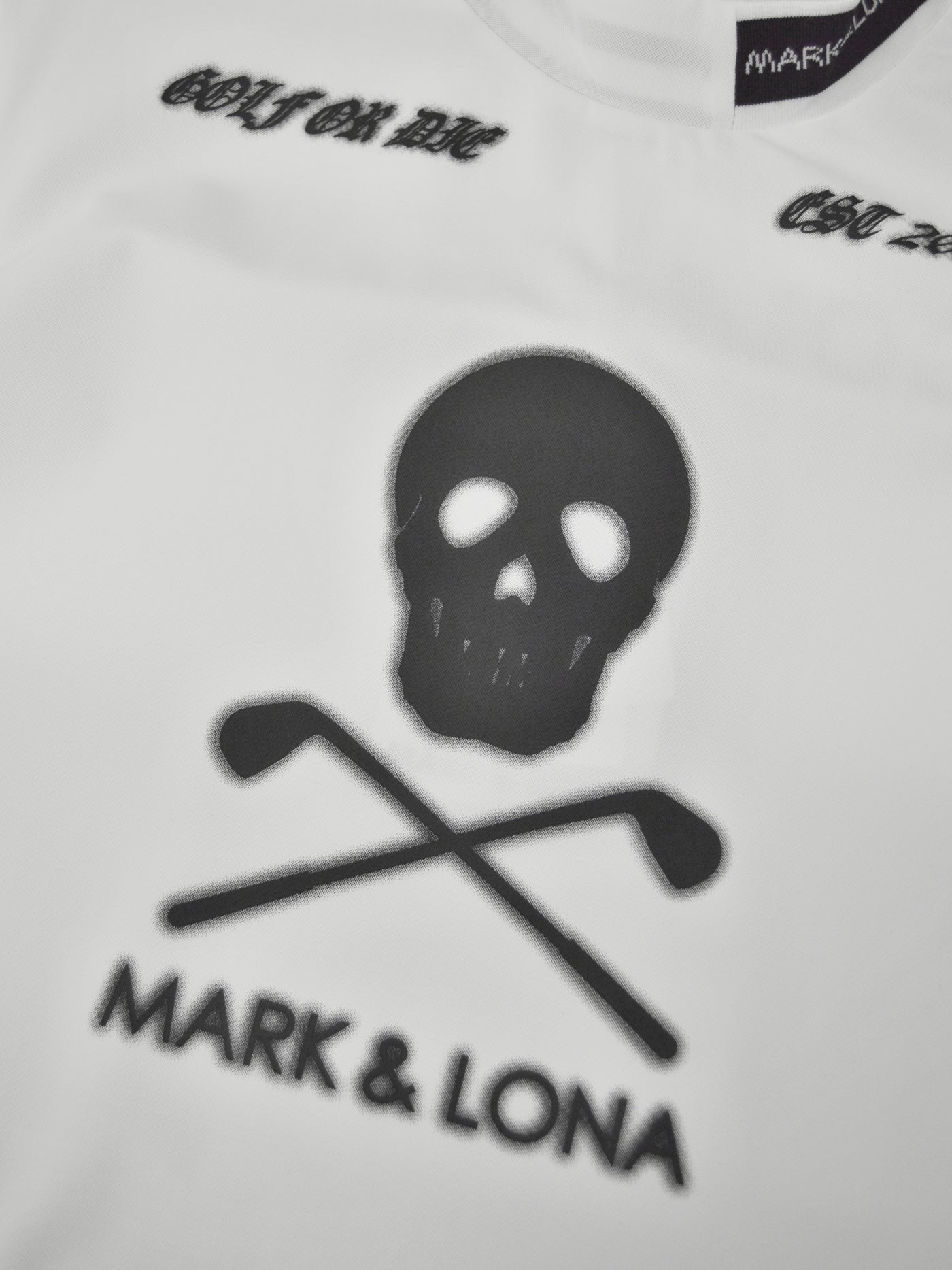 Icon Skull Stretch Nylon Piqué Mock | MEN / WHITE