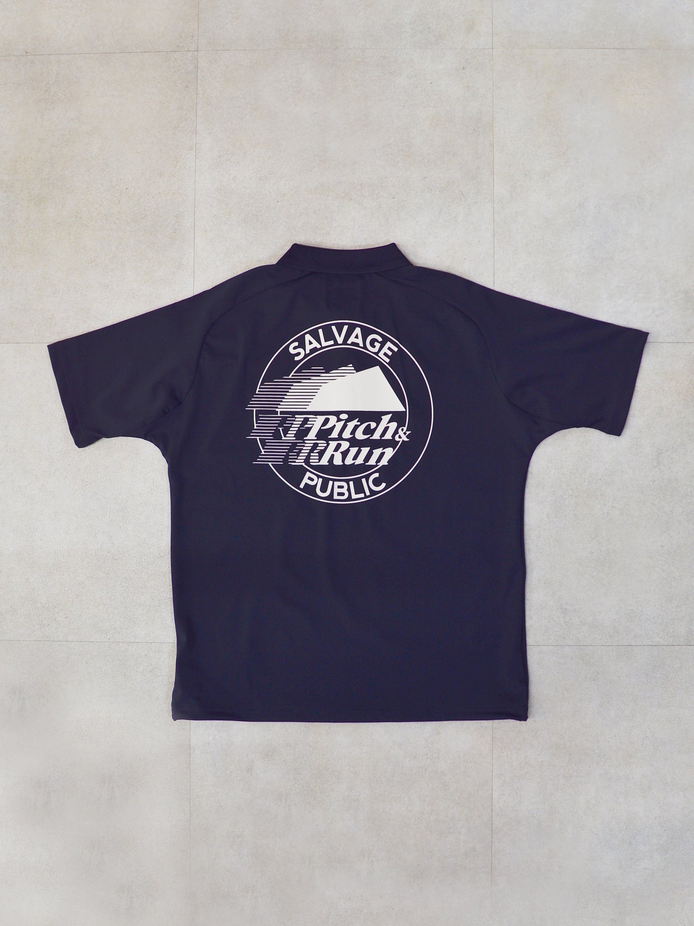 SVKS6011［サルベージパブリックコレパ］アロヘアテックポロ S/S (Pitch＆Run) / NAVY
