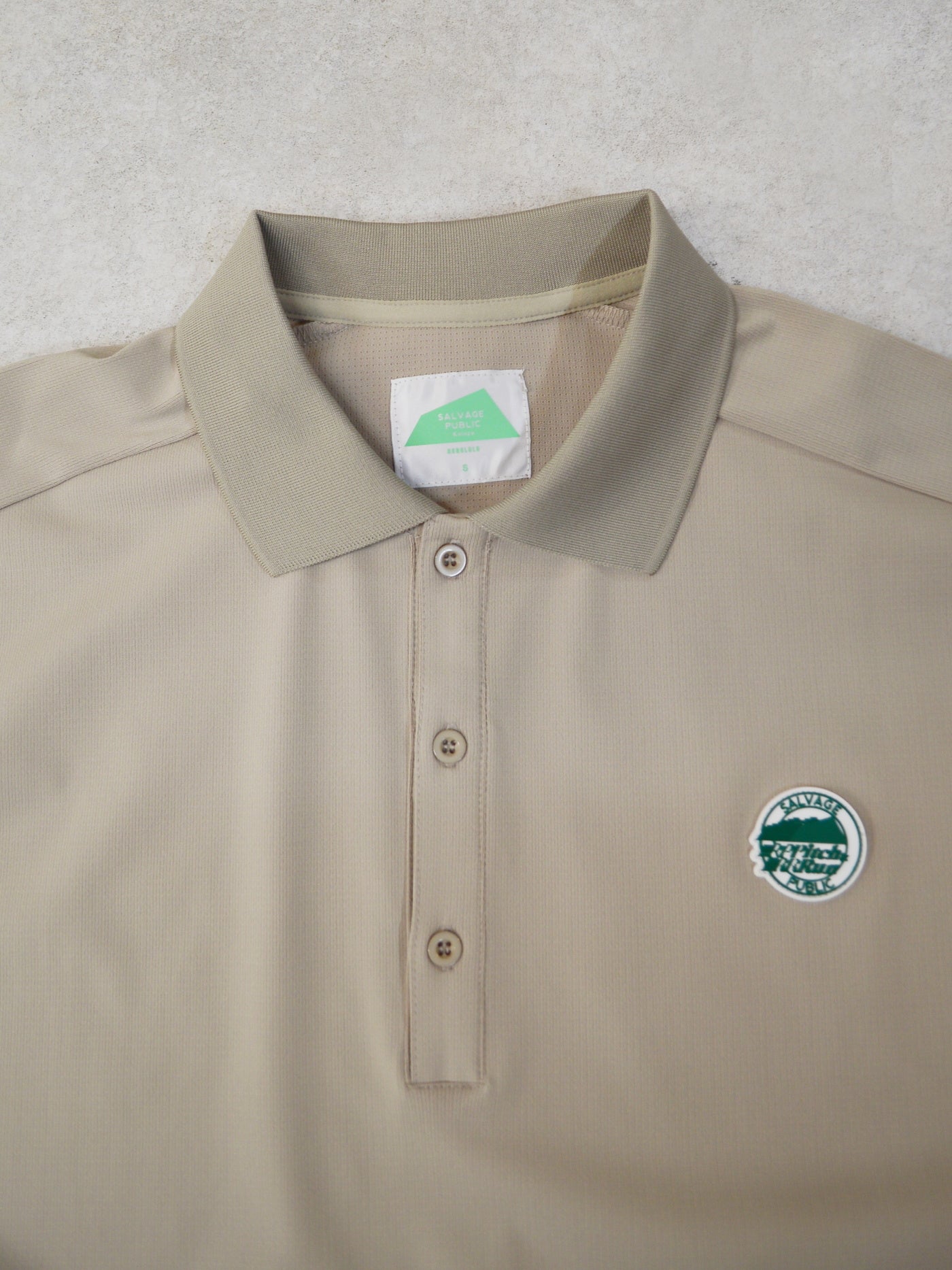 SVKS6011［サルベージパブリックコレパ］アロヘアテックポロ S/S (Pitch＆Run) / BEIGE