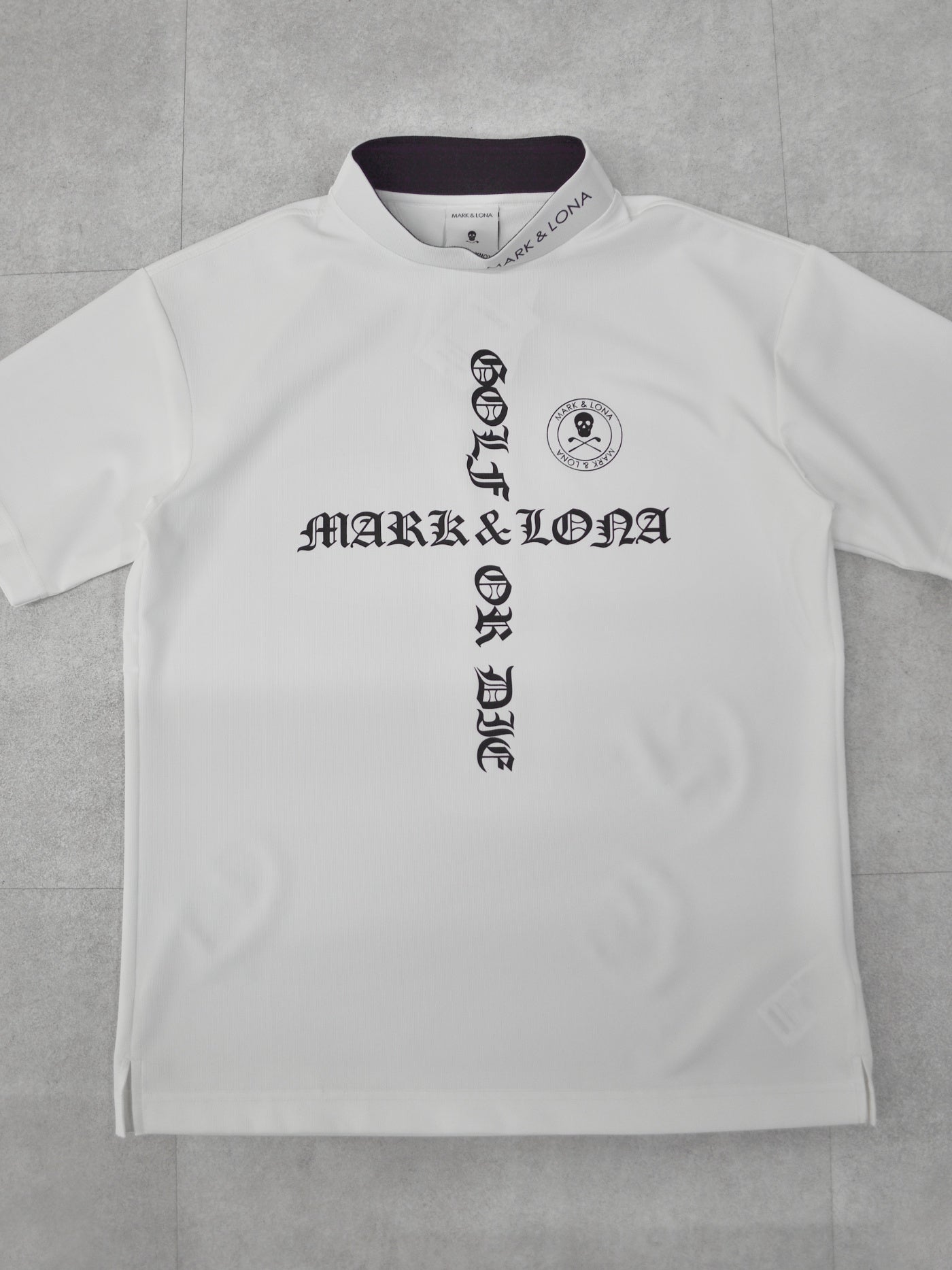 Croce Waffle Mock Neck Tee | MEN / WHITE