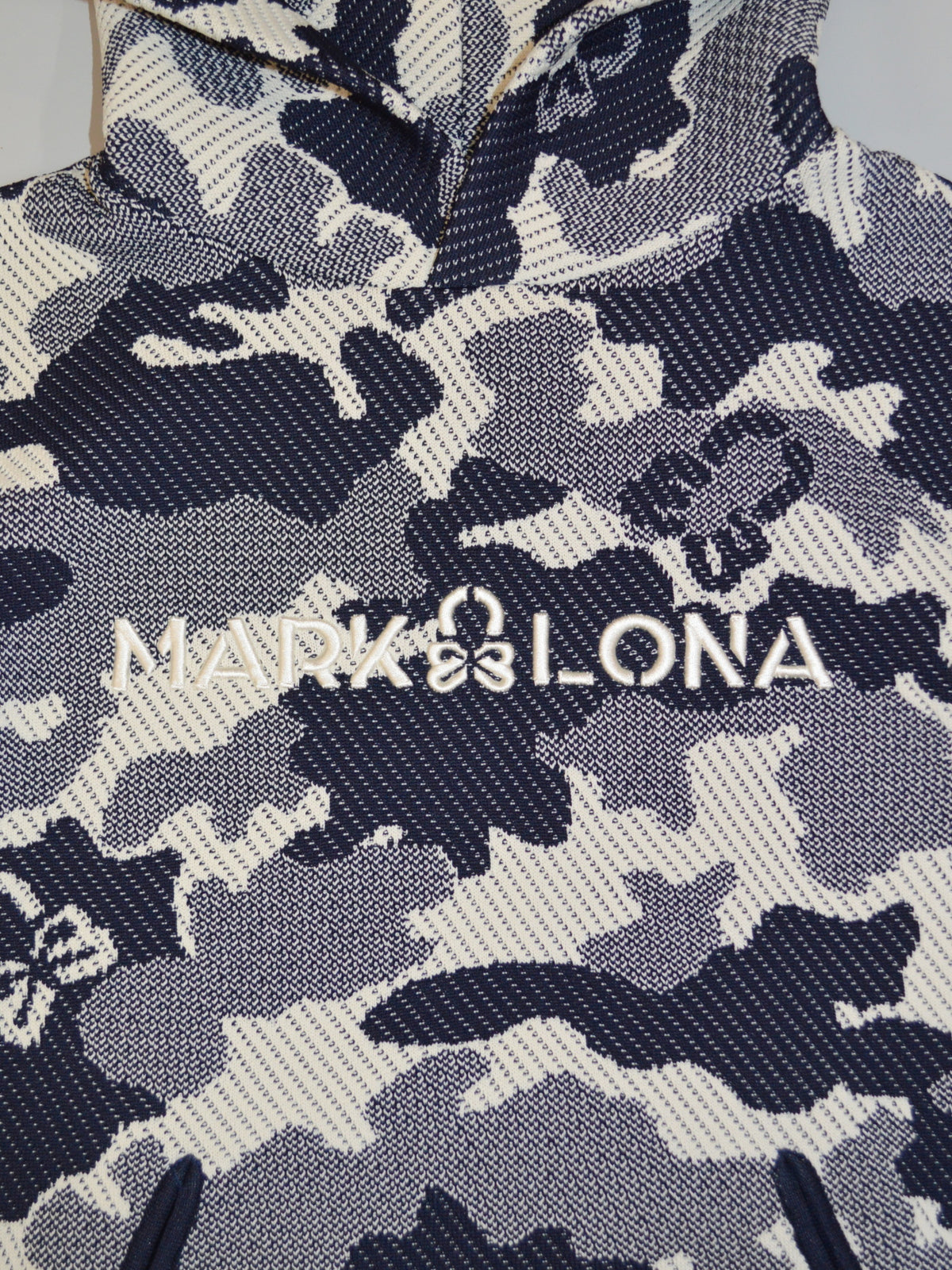 Mercury Camo Jacquard Knit Hoodie | MEN / NAVY