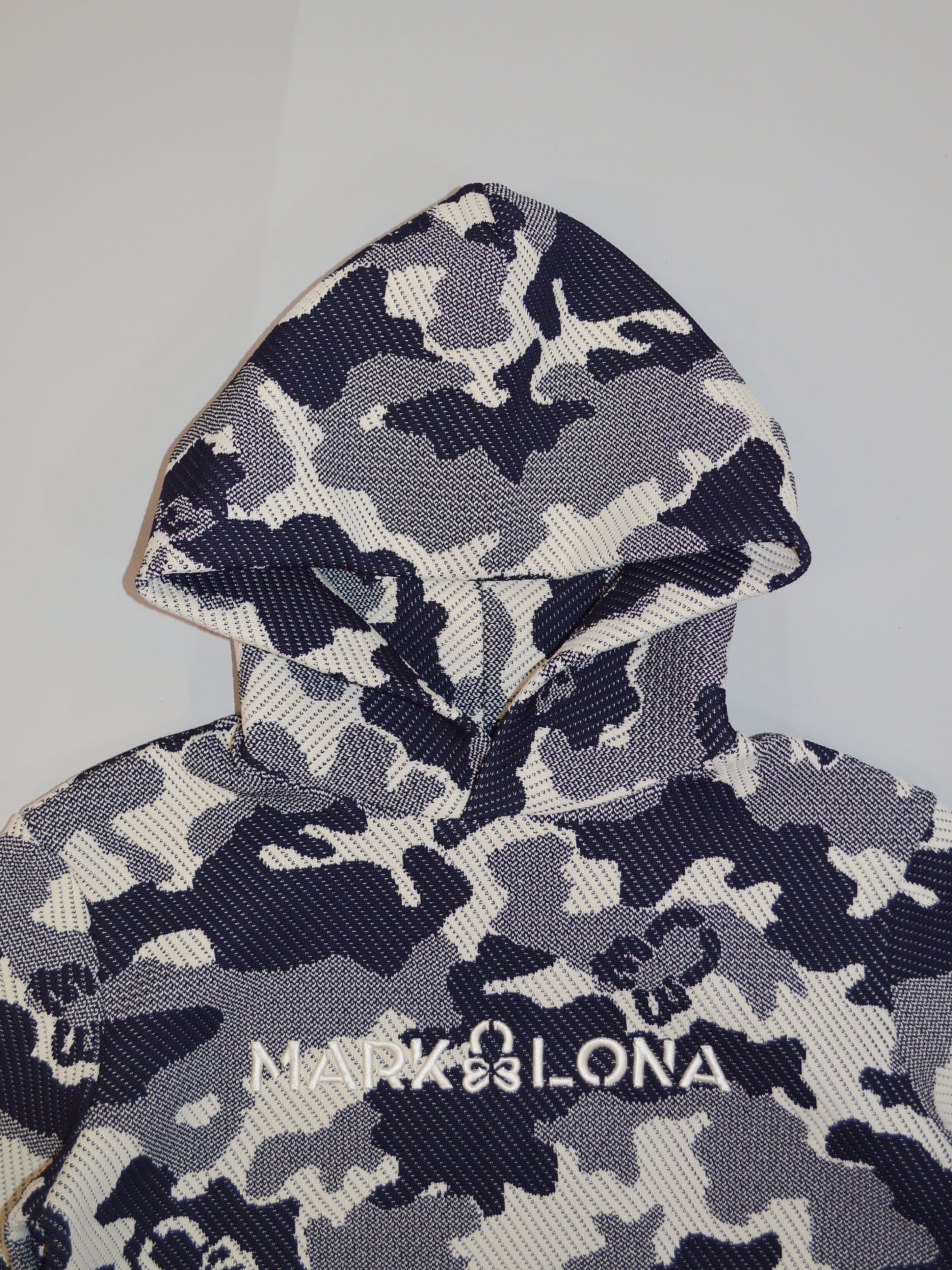 Mercury Camo Jacquard Knit Hoodie | MEN / NAVY