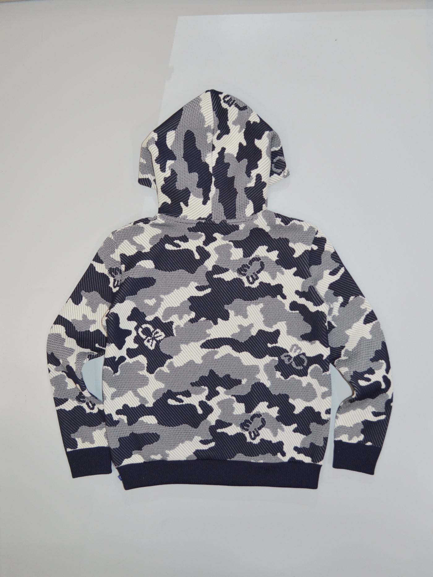 Mercury Camo Jacquard Knit Hoodie | MEN / NAVY