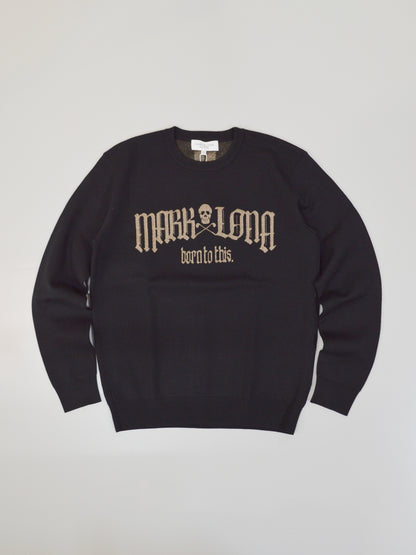 Fraktur Shimmer Crewneck Knit | MEN / BLACK