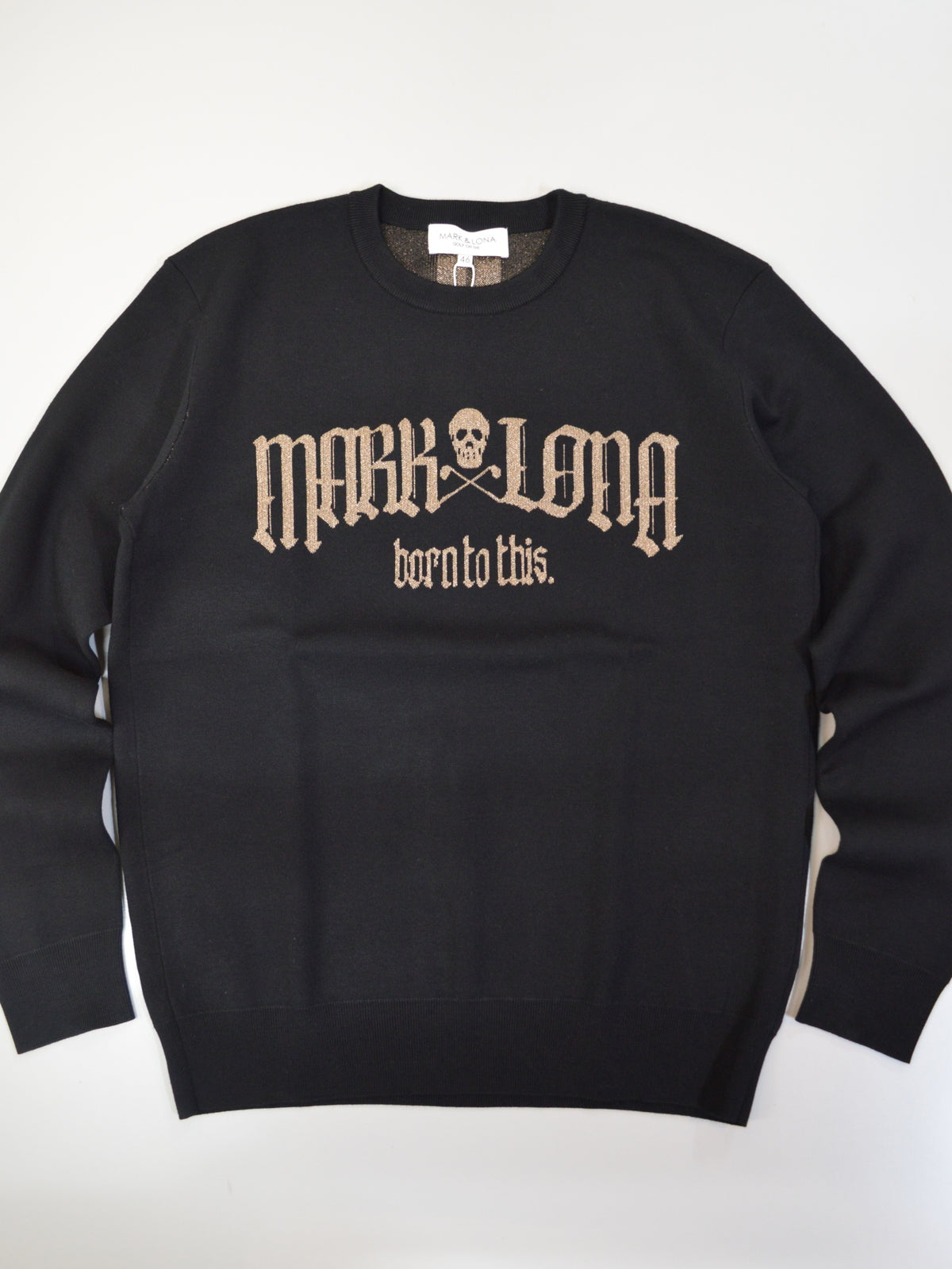 Fraktur Shimmer Crewneck Knit | MEN / BLACK