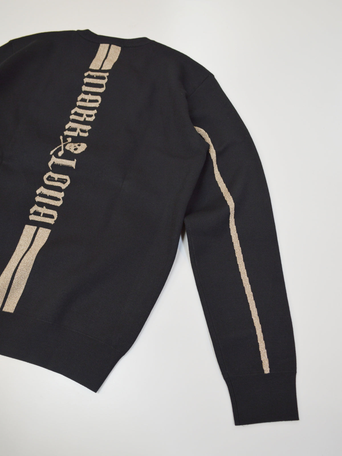 Fraktur Shimmer Crewneck Knit | MEN / BLACK