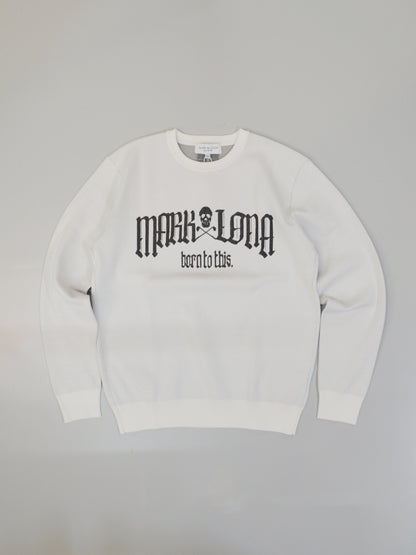 Fraktur Shimmer Crewneck Knit | MEN / WHITE