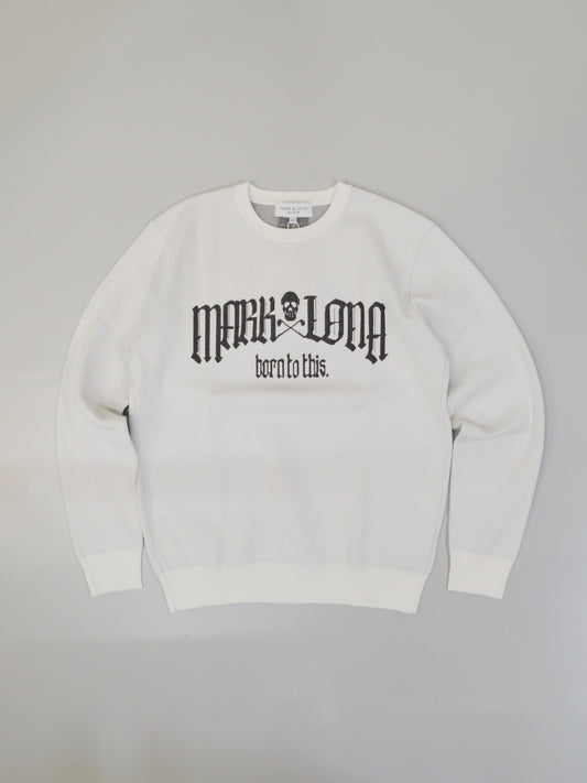 Fraktur Shimmer Crewneck Knit | MEN / WHITE