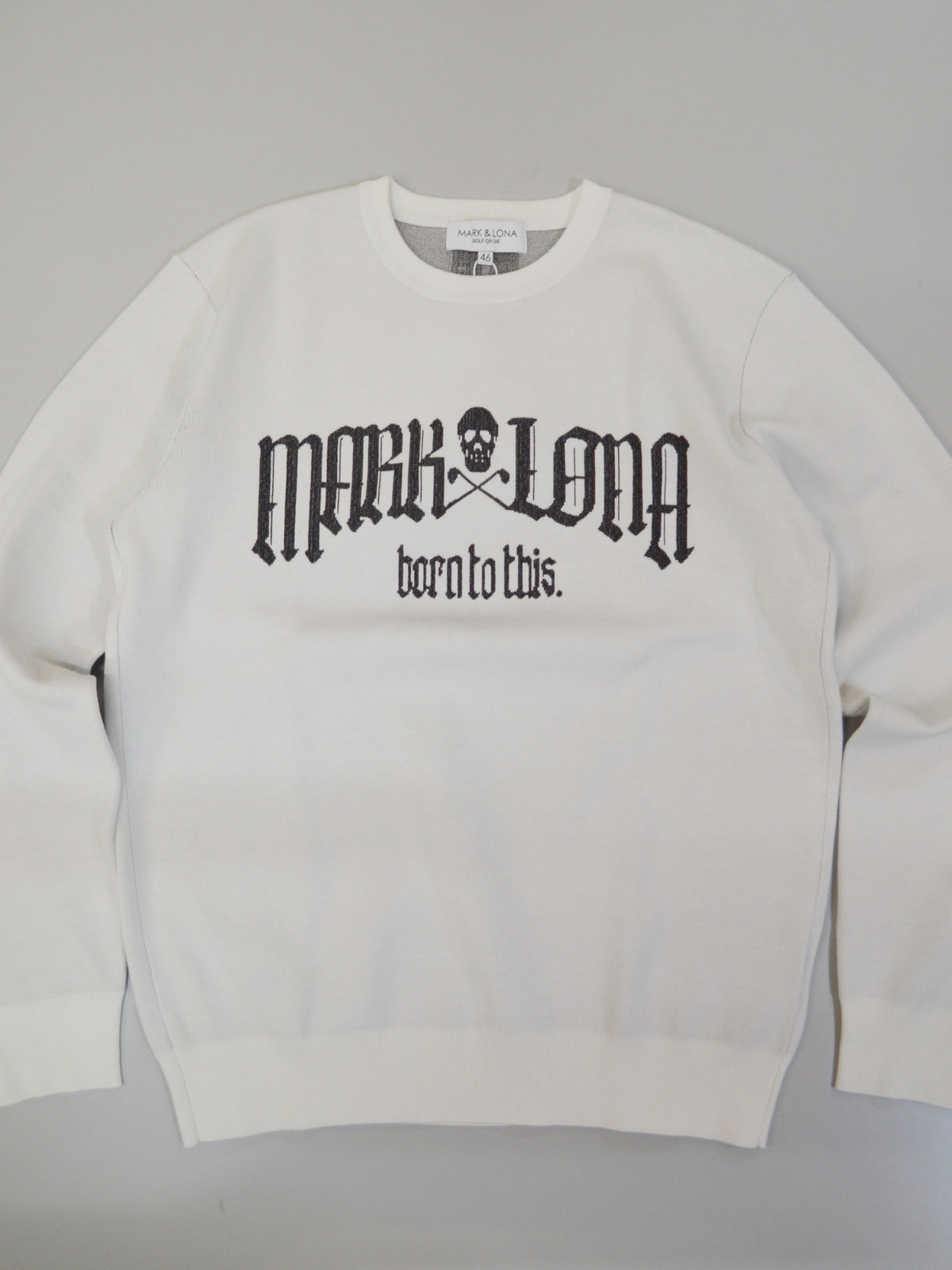 Fraktur Shimmer Crewneck Knit | MEN / WHITE