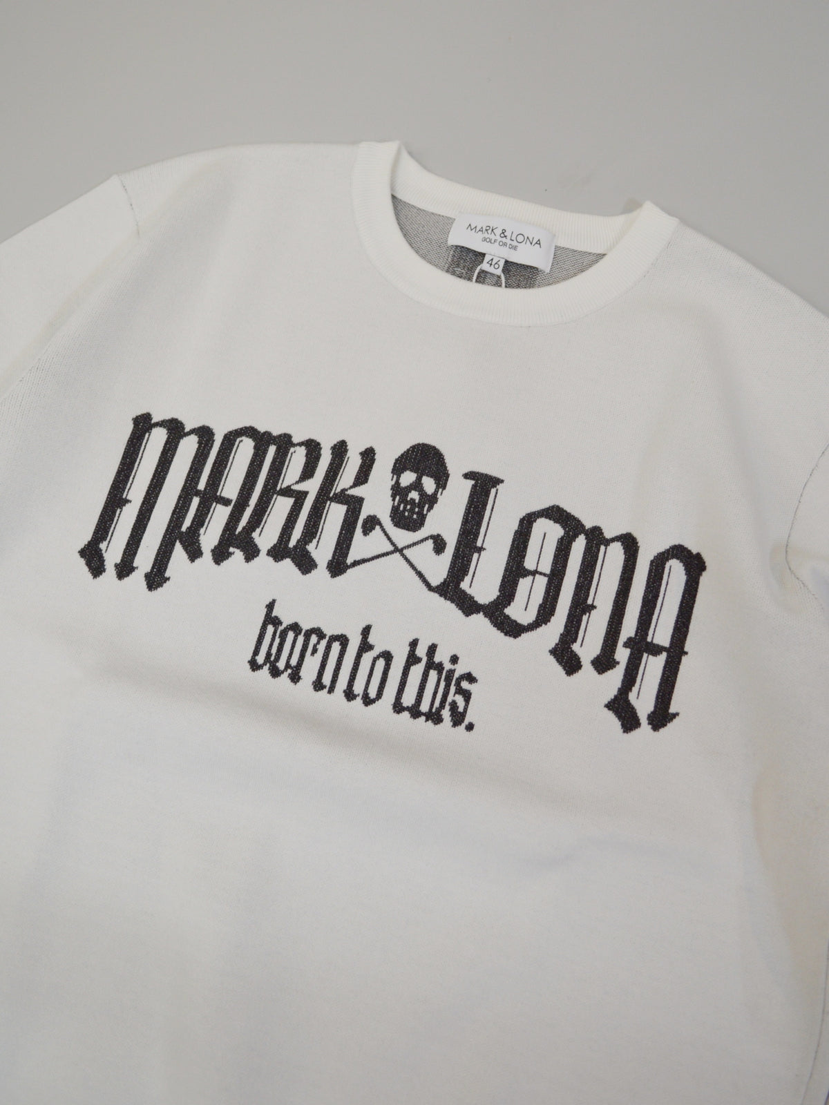 Fraktur Shimmer Crewneck Knit | MEN / WHITE