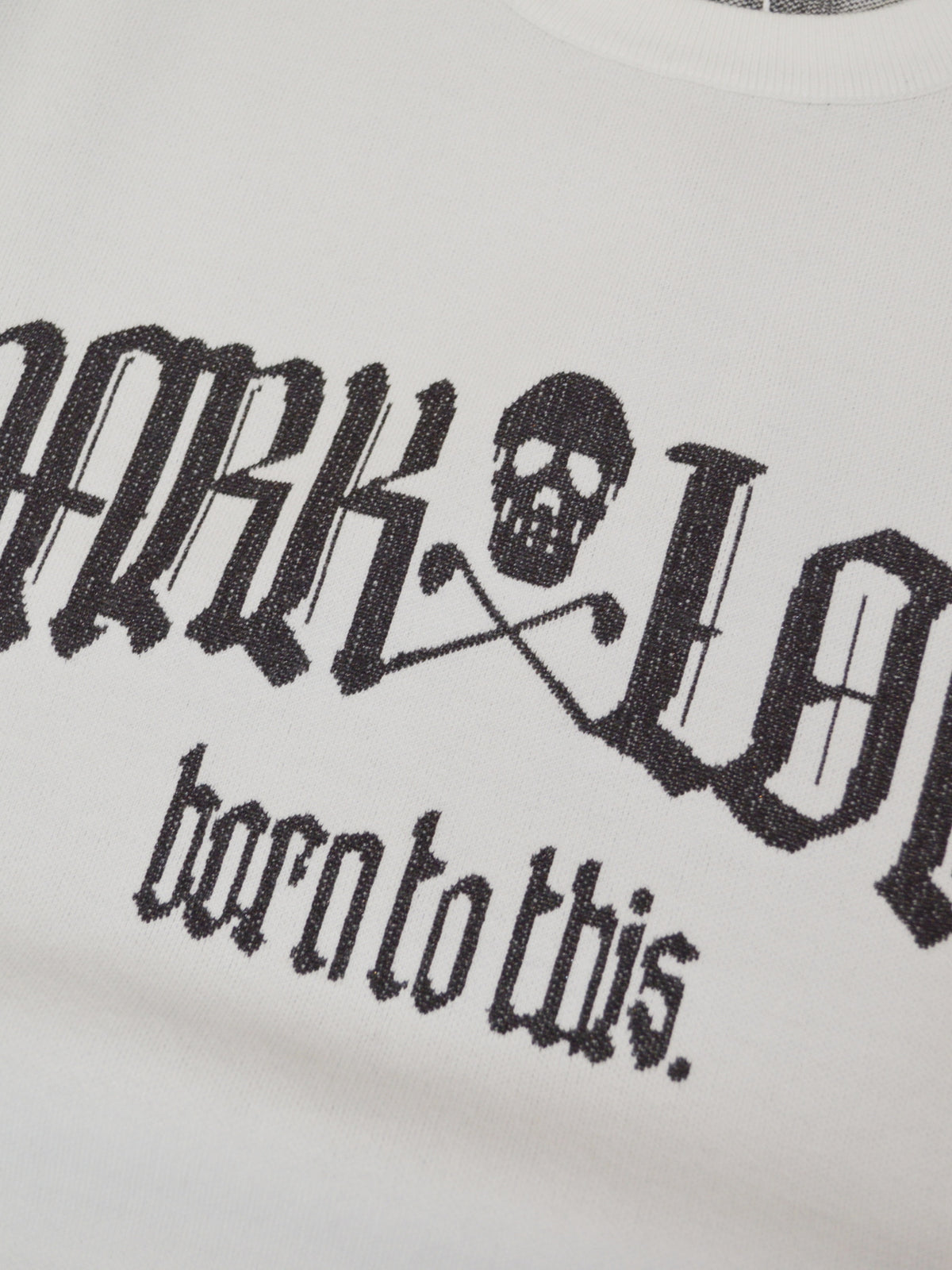 Fraktur Shimmer Crewneck Knit | MEN / WHITE