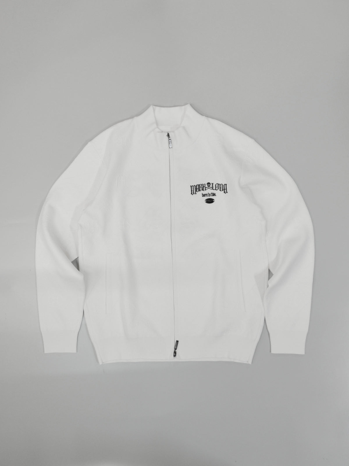 Fraktur Monogram Knit Jacket | MEN / WHITE