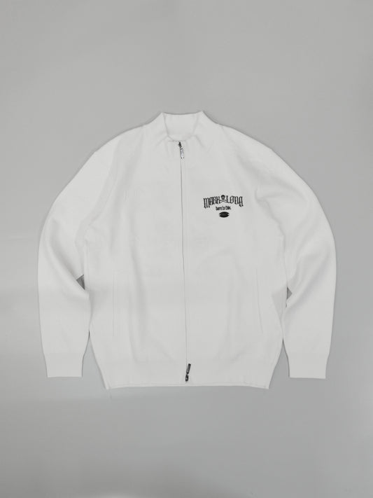 Fraktur Monogram Knit Jacket | MEN / WHITE