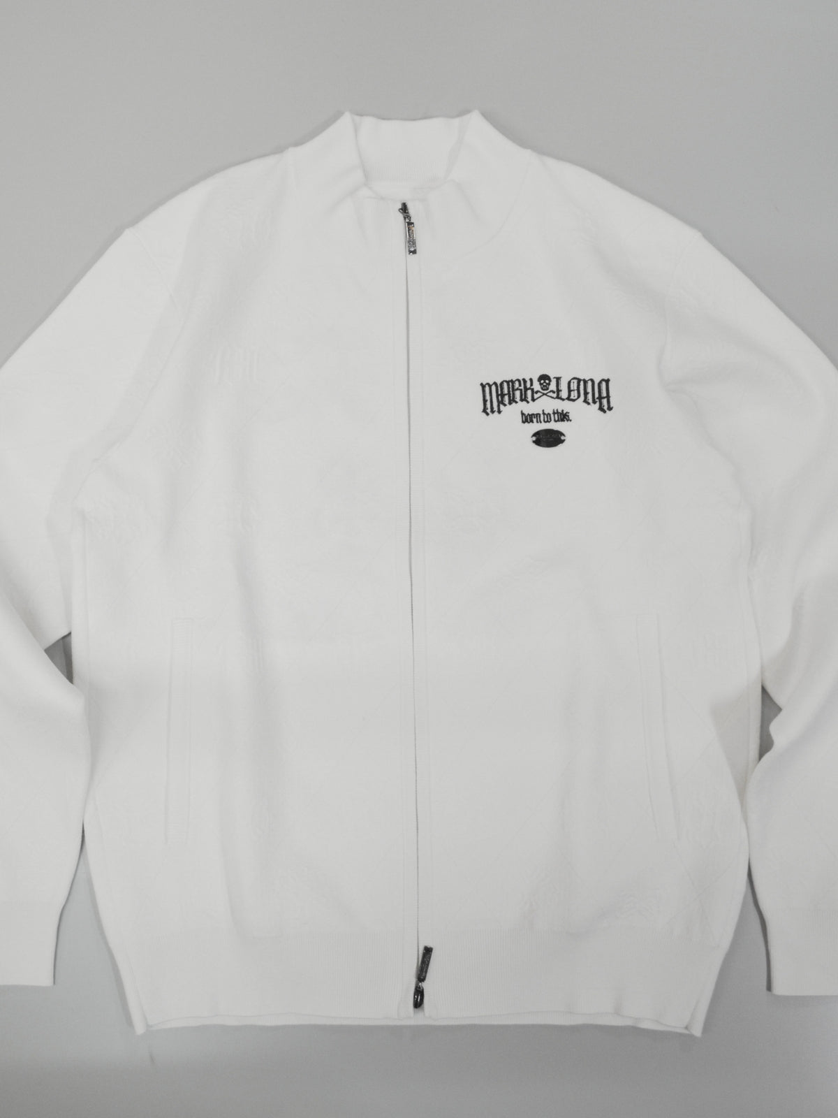 Fraktur Monogram Knit Jacket | MEN / WHITE