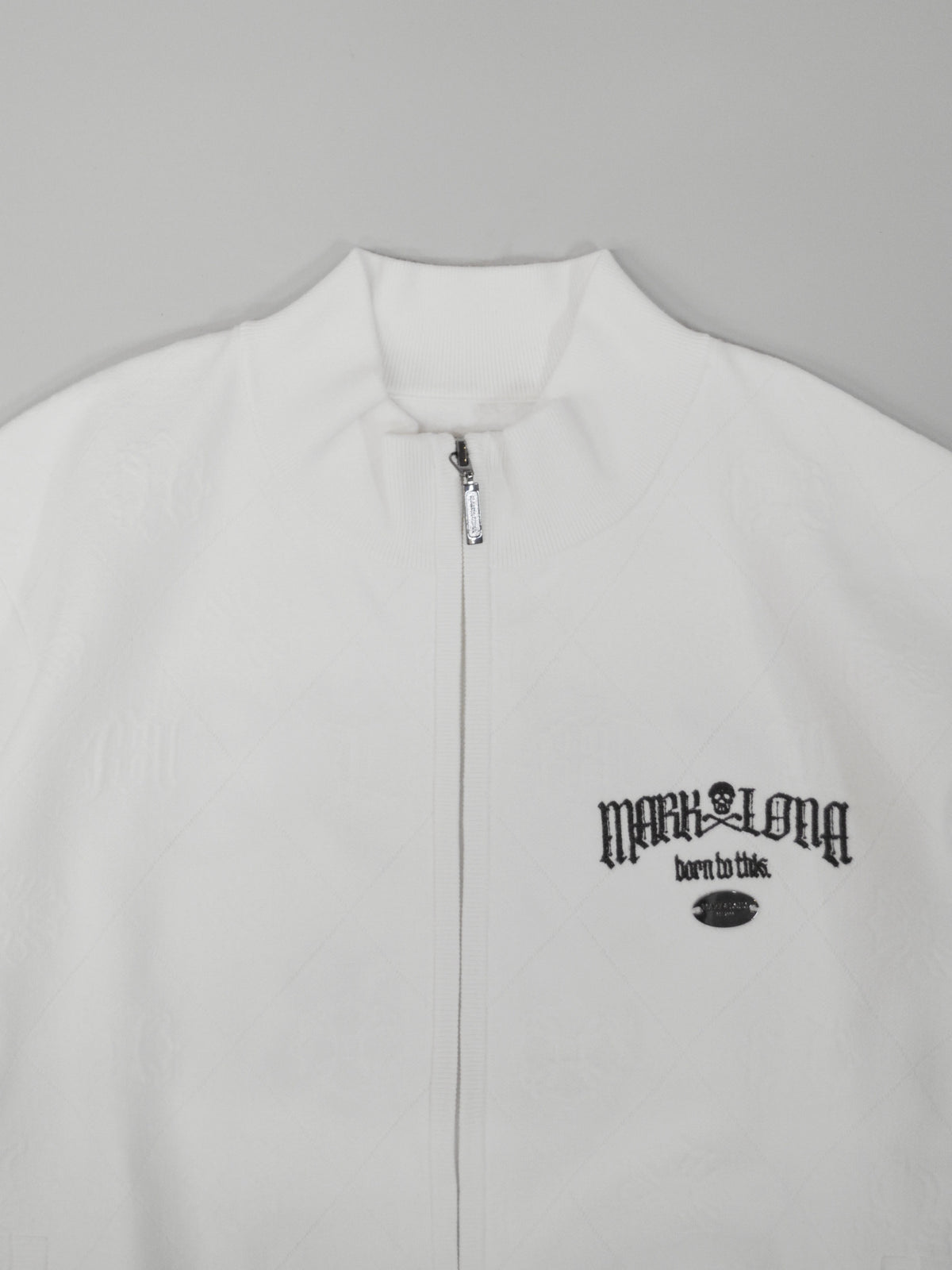 Fraktur Monogram Knit Jacket | MEN / WHITE