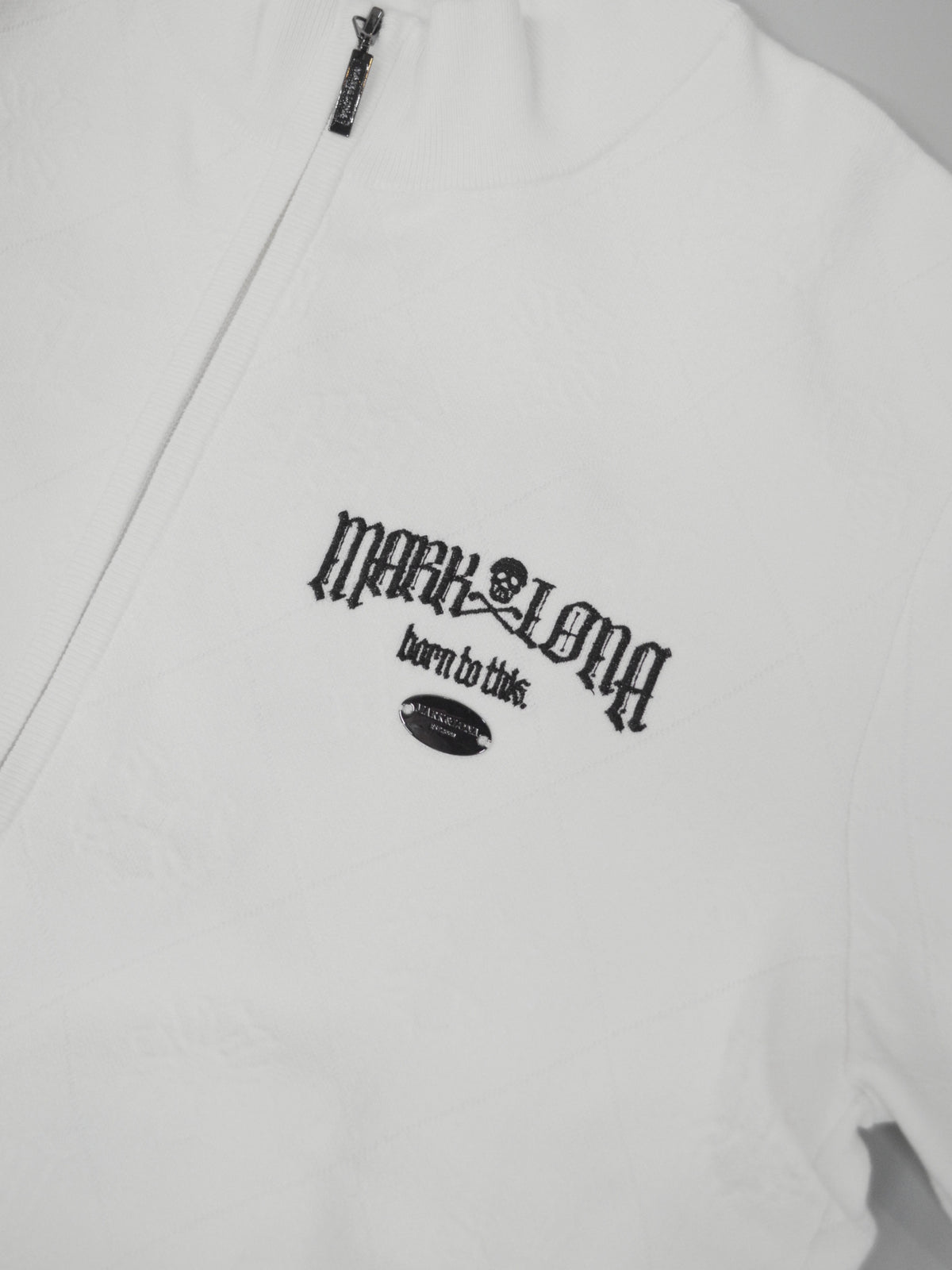Fraktur Monogram Knit Jacket | MEN / WHITE