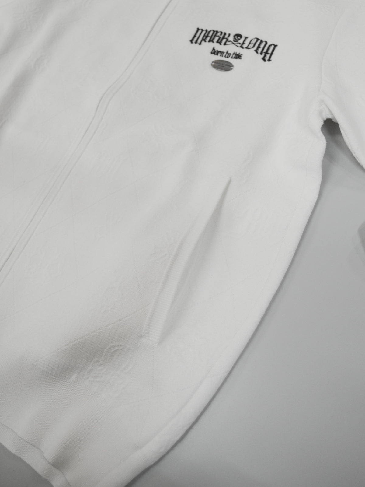Fraktur Monogram Knit Jacket | MEN / WHITE