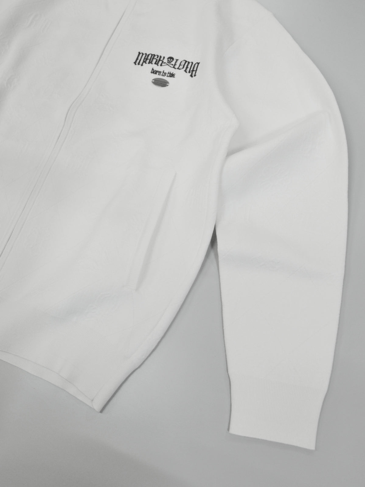 Fraktur Monogram Knit Jacket | MEN / WHITE