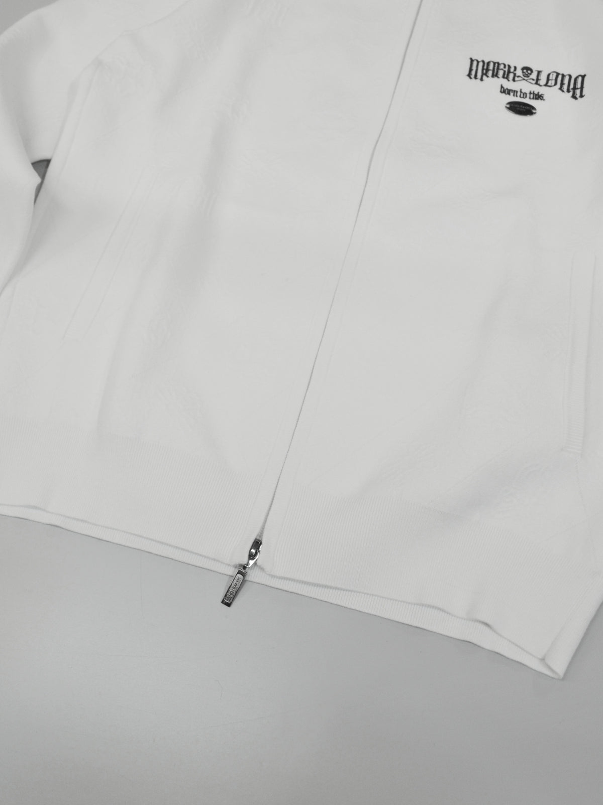 Fraktur Monogram Knit Jacket | MEN / WHITE