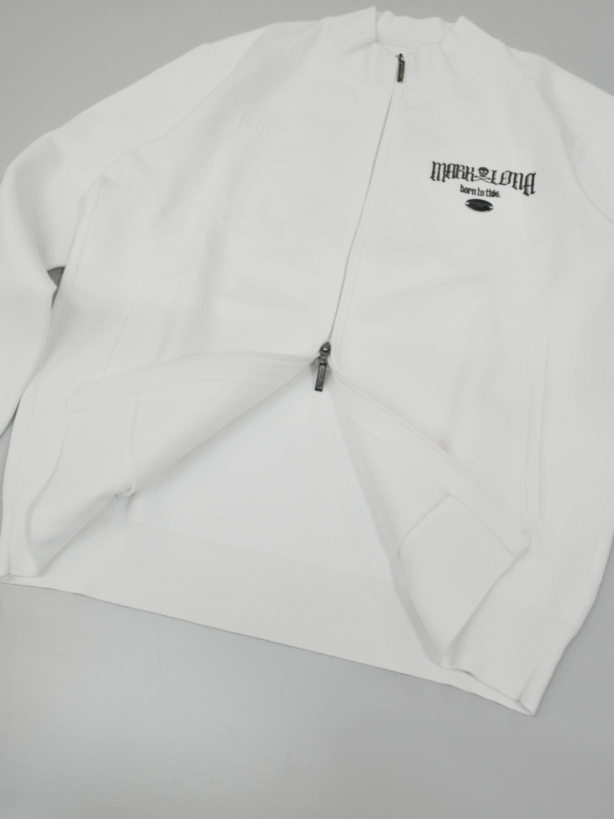 Fraktur Monogram Knit Jacket | MEN / WHITE