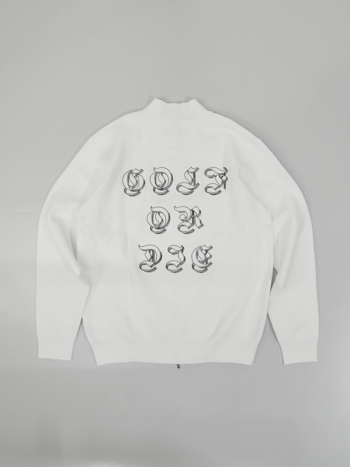 Fraktur Monogram Knit Jacket | MEN / WHITE