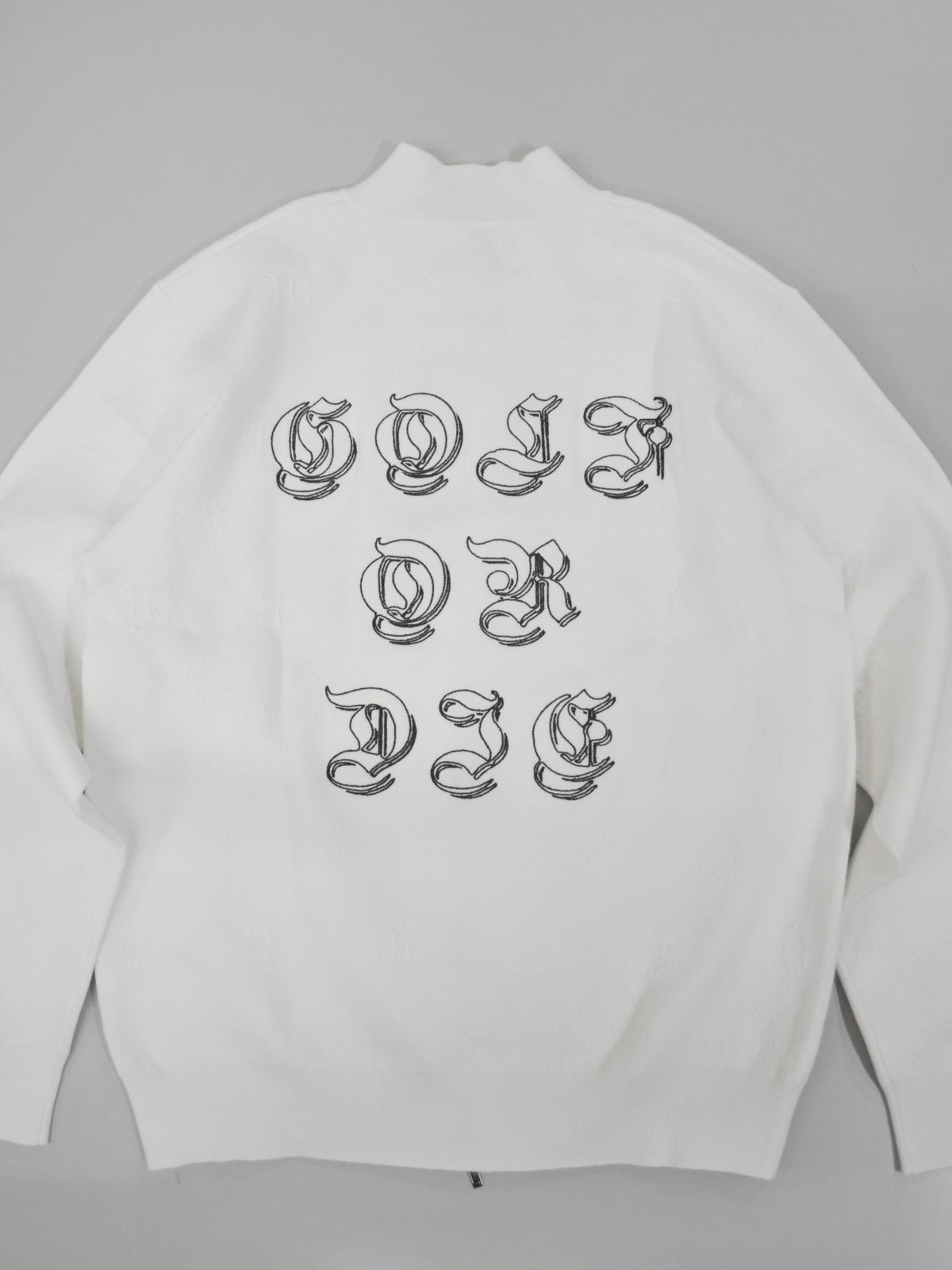 Fraktur Monogram Knit Jacket | MEN / WHITE