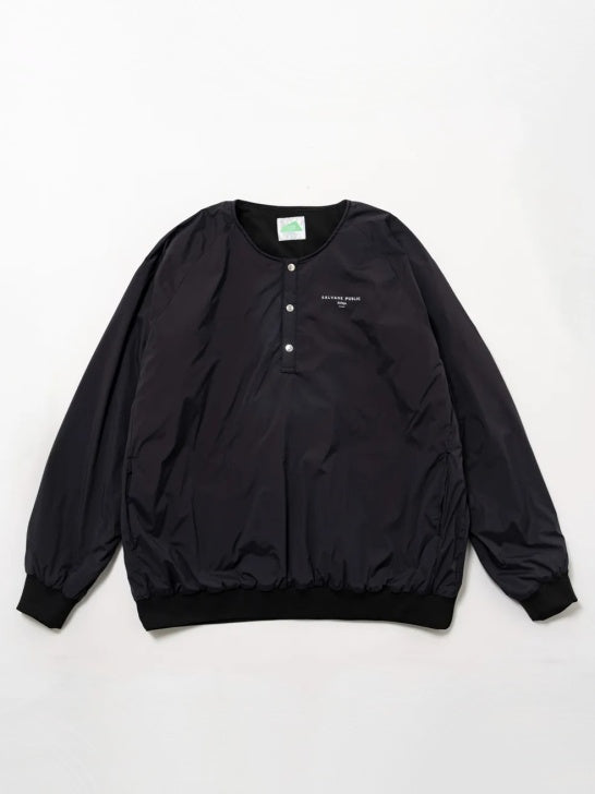 SVKA5020［サルベージパブリックコレパ］バックプリント ハーフジップ パデッドジャケット / BLACK