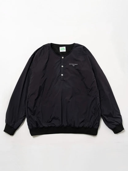 SVKA5020［サルベージパブリックコレパ］バックプリント ハーフジップ パデッドジャケット / BLACK