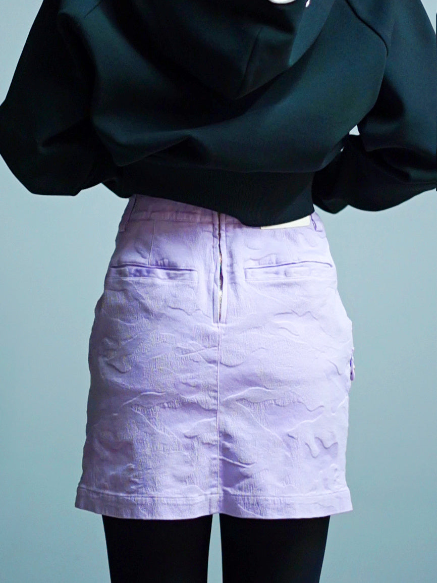 Gauge Garment Dye Skirt | WOMEN / LAVENDER