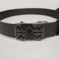 Hollow Skull Adjust Leather Belt | MEN and WOMEN / BLACK