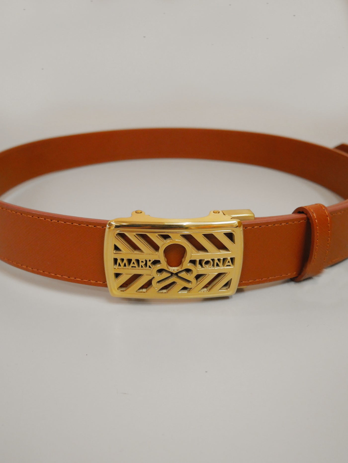 Hollow Skull Adjust Leather Belt | MEN and WOMEN / BROWN